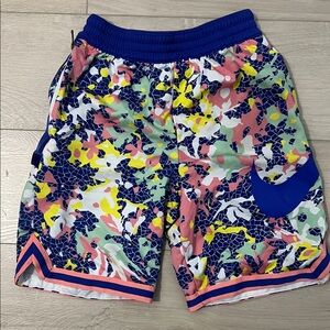 Boys Large | Nike Basketball Shorts - Blue, Pink & Yellow